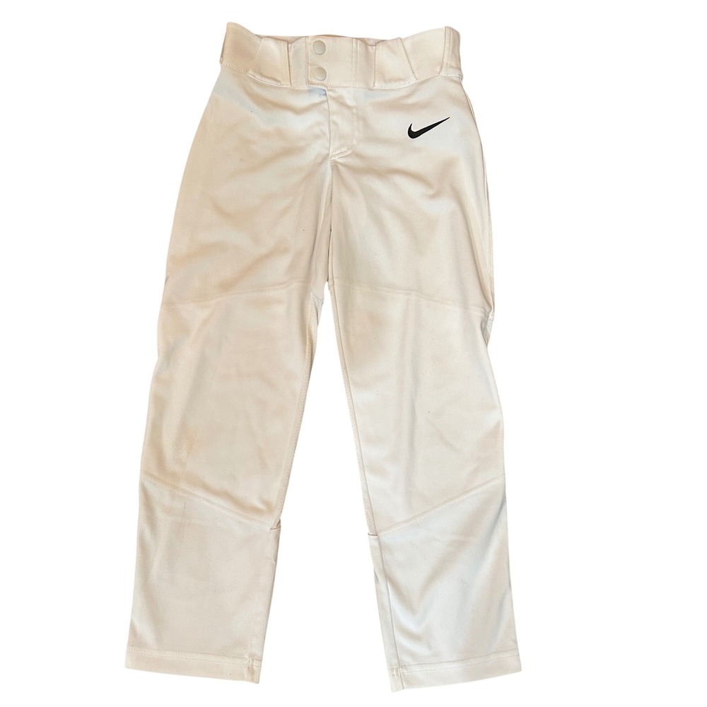 Nike Baseball Pants Kids White Swoosh Logo Athletic Sports Size S